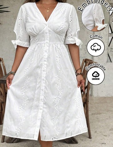 Rochie maxi Shein Curve+, alb