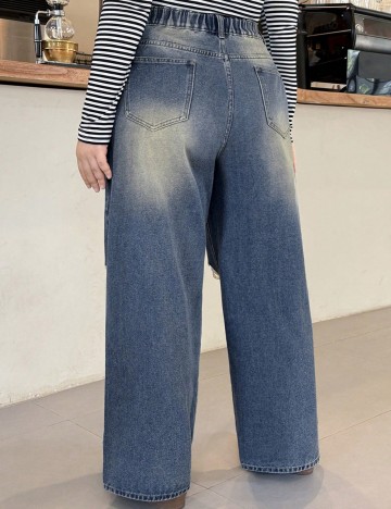 Jeans Shein Curve+, albastru