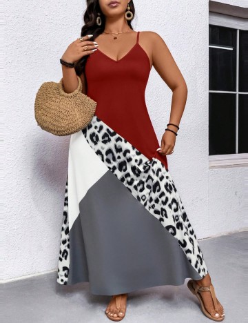Rochie maxi Shein Curve+, mix culori