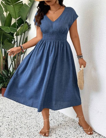 Rochie maxi Shein Curve+, albastru