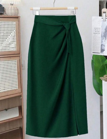 Fustă maxi Shein Curve+, verde