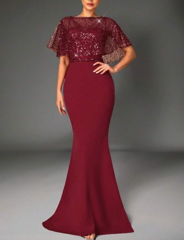 Rochie de ocazie Shein, vișiniu