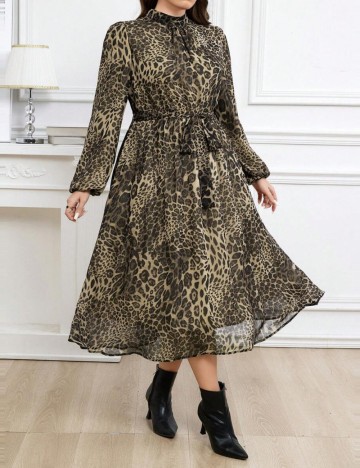Rochie midi Shein Curve+, mix culori