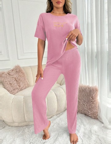 Compleu pijamale Shein, roz