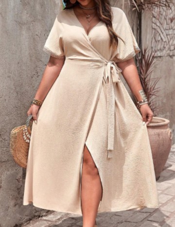 Rochie maxi Shein Curve+, bej