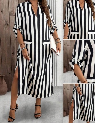 Rochie maxi Shein Curve+, mix culori