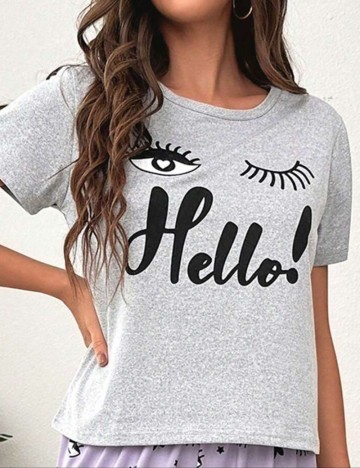 Tricou de pijama Shein, gri