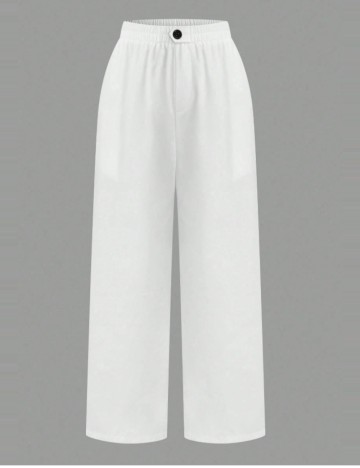 Pantaloni Shein Curve+, alb