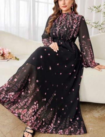 Rochie maxi Shein Curve+, mix culori