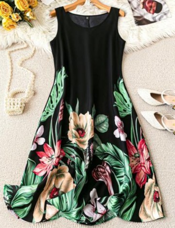 Rochie midi Shein Curve+, mix culori