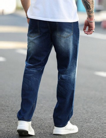 Jeans MANFINITY by Shein, albastru