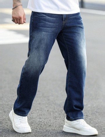 Jeans MANFINITY by Shein, albastru