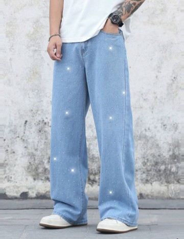 Jeans MANFINITY by Shein, albastru