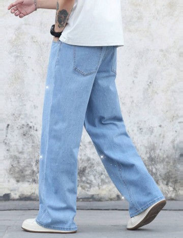 Jeans MANFINITY by Shein, albastru