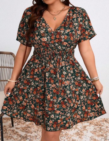 Rochie mini Shein Curve+, floral print