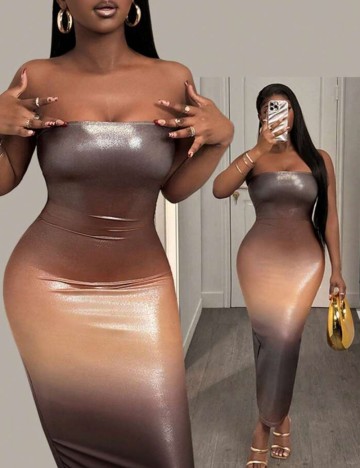 Rochie maxi Shein, mix culori