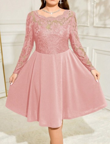 Rochie mini Shein Curve+, roz