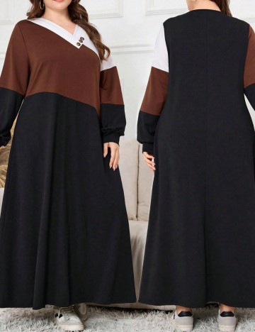 Rochie maxi Shein Curve+, mix culori