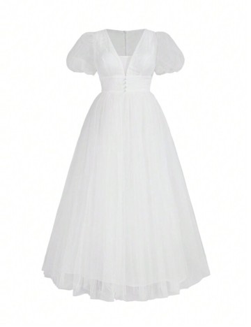 Rochie de ocazie și bridal Shein Curve+, alb