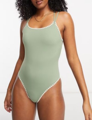 Costum de baie întreg Stradivarius, verde