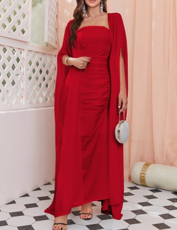 Set Rochie și Cardigan Shein, roșu