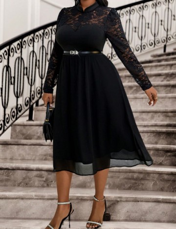 Rochie midi Shein Curve+, negru