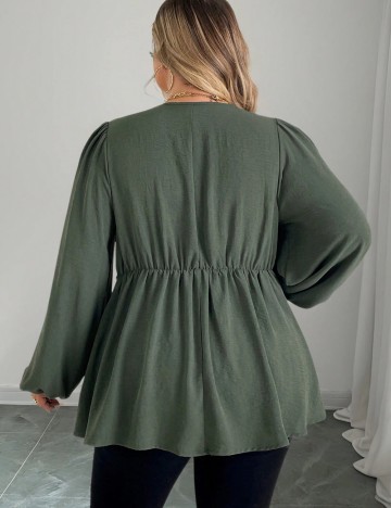 Cămașă Shein Curve+, verde