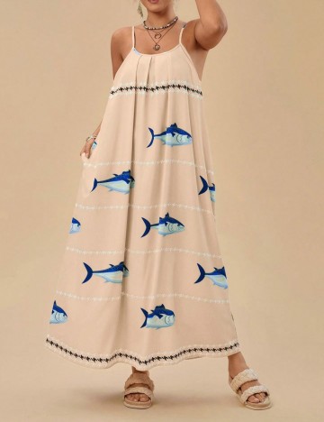 Rochie maxi Shein Curve+, crem