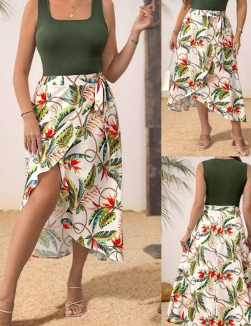 Fustă maxi Shein Curve+, mix culori