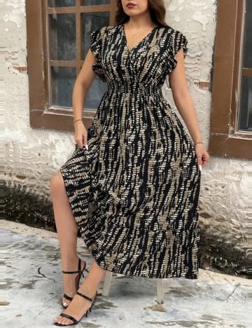 Rochie midi Shein Curve+, mix culori