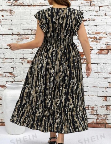 Rochie midi Shein Curve+, mix culori
