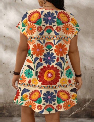 Rochie mini Shein Curve+, floral print
