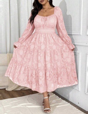Rochie midi Shein Curve+, roz