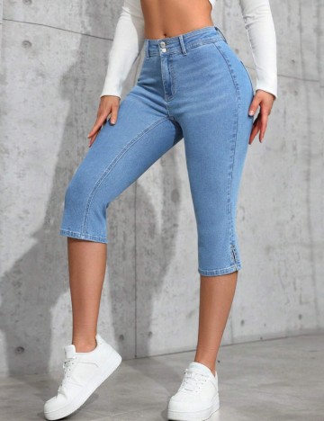 Jeans 3/4 Shein, albastru