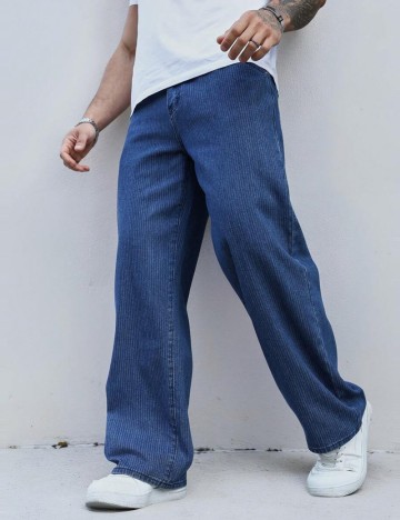 Jeans MANFINITY by Shein, albastru