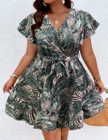 Rochie mini Shein Curve+, mix culori