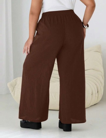 Pantaloni Shein Curve+, maro