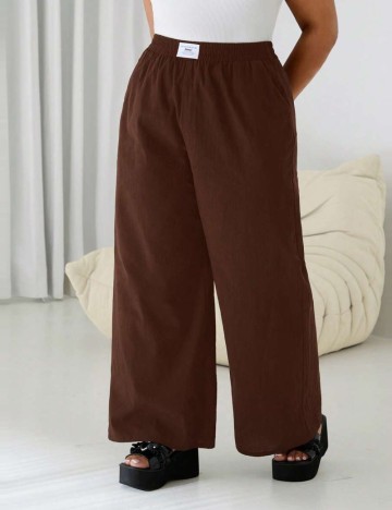 Pantaloni Shein Curve+, maro