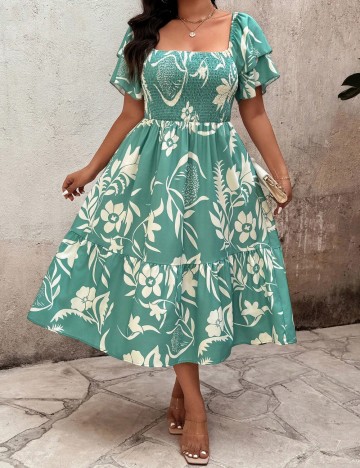 Rochie midi Shein Curve+, mix culori