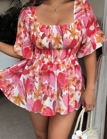 Cămașă cu mânecă scurtă Shein Curve+, mix culori