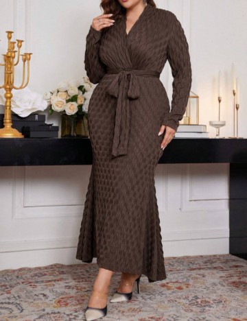 Rochie maxi Shein Curve+, maro