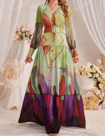 Rochie maxi Shein, mix culori