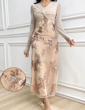 Rochie de ocazie Shein, bej