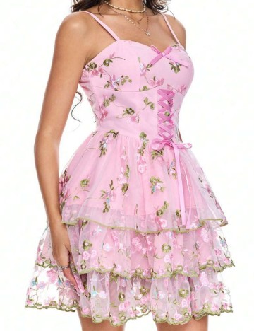 Rochie mini Romwe by Shein, roz