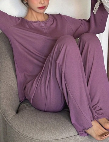 Compleu pijamale DAZY by Shein, mov