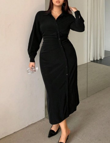Rochie midi Shein Curve+, negru