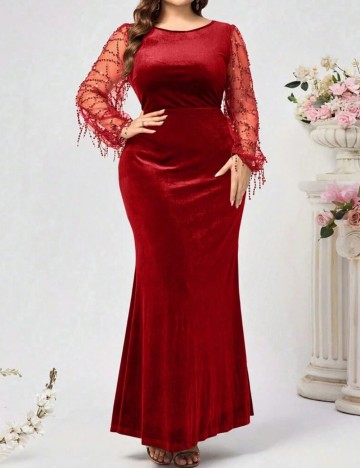 Rochie maxi Shein Curve+, roșu