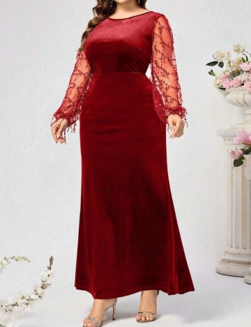 Rochie maxi Shein Curve+, roșu