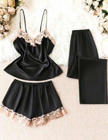 Set pijamale Shein, negru