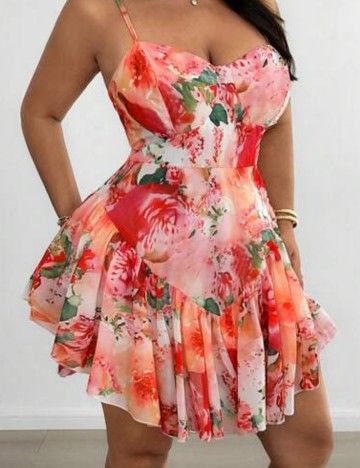Rochie mini Shein Curve+, mix culori